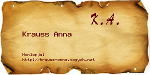 Krauss Anna névjegykártya