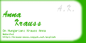 anna krauss business card